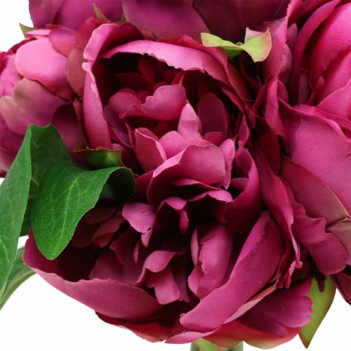 Floristik24 Ramo de flores artificiales con peonías magenta violeta Ø27cm 1 pieza
