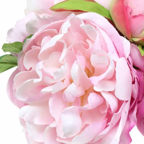 Floristik24 Ramo de flores artificiales con peonías rosa Ø27cm 1 pieza