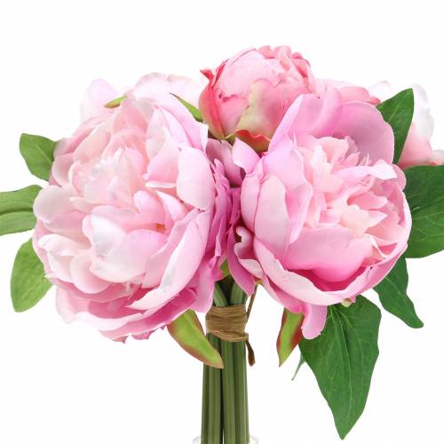 Floristik24 Ramo de flores artificiales con peonías rosa Ø27cm 1 pieza