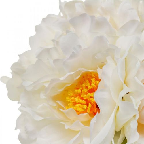 Peonías Peonías artificiales Blanco Amarillo Flores artificiales 7pcs