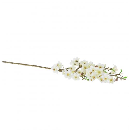 Artículo Rama de flor de durazno artificial color crema 69cm