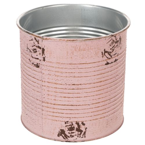 Artículo Maceta, rosa antigua, caja decorativa de metal, vintage, Ø15,5 cm H15 cm