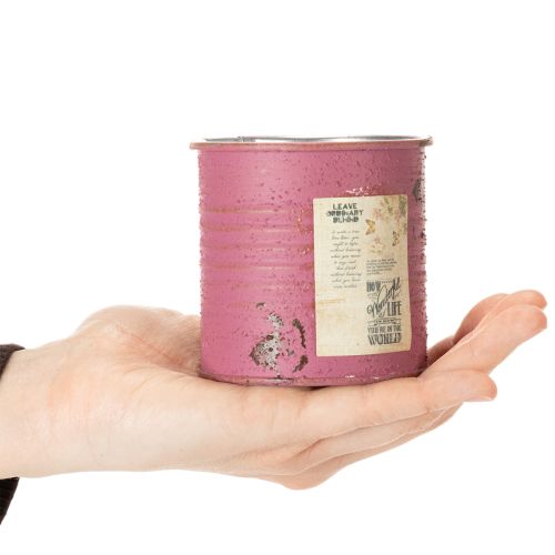 Artículo Maceta decorativa redonda, morada, de metal, estilo vintage, Ø8cm, H7.5cm