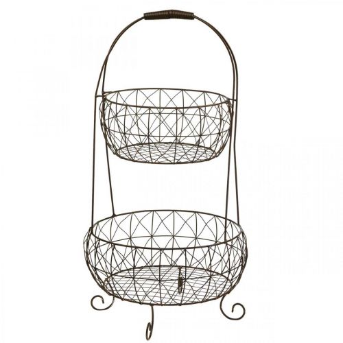 Floristik24 Plant etagere soporte de cesta de metal vintage 2 niveles 62 cm