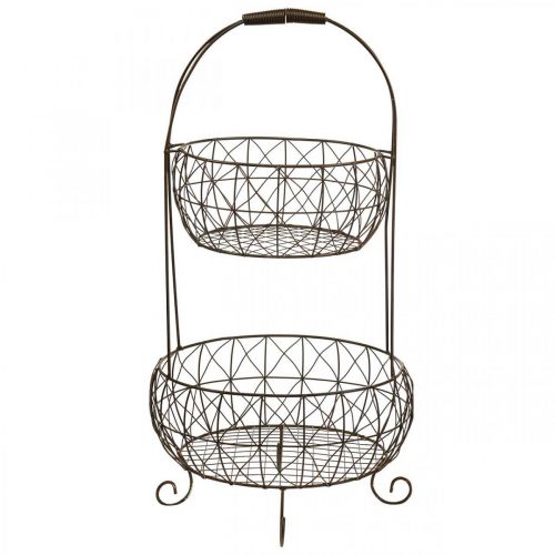Floristik24 Plant etagere soporte de cesta de metal vintage 2 niveles 62 cm