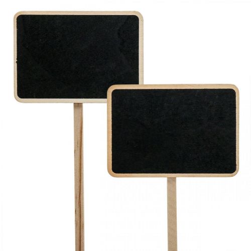 Floristik24 Tapones para plantas letreros enchufables de madera mini tablero de tiza 8,5 × 6 cm 6 piezas