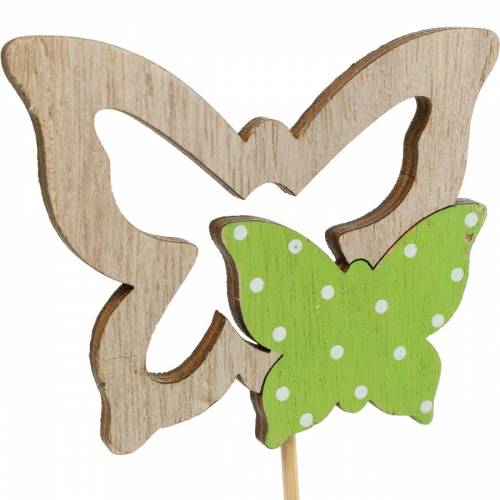 Artículo Enchufe de planta mariposa en palo madera primavera decoración 16 piezas