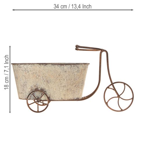 Artículo Maceta para bicicleta color gris óxido 34×16×18cm