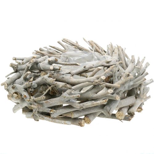 Floristik24 Jardinera Cesta Corona Gris Ø42cm