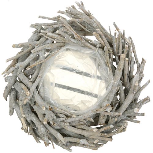 Floristik24 Jardinera Cesta Corona Gris Ø42cm
