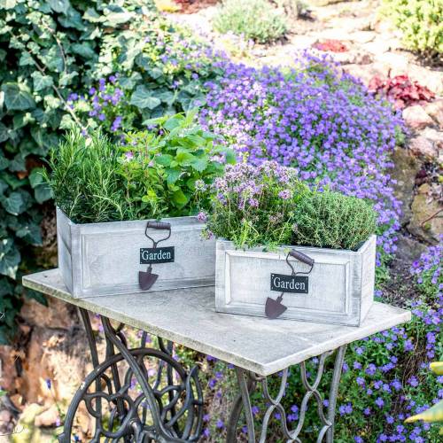 Artículo Jardinera caja de madera Garden blanco 32/27/22cm 3 piezas