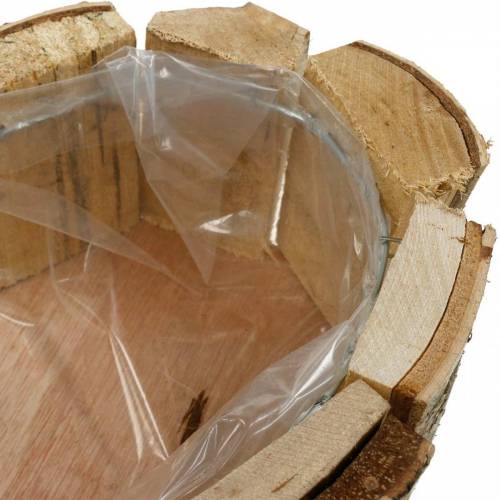 Artículo Jardinera, cuenco de madera en forma de corazón, jardinera de madera de abedul, cuenco de corazón 27 × 28cm