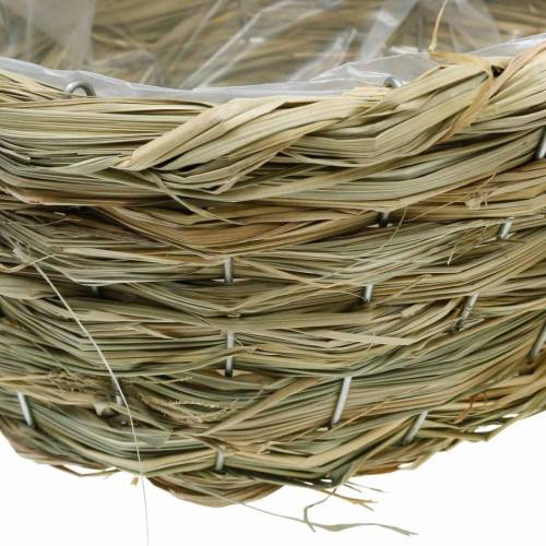 Floristik24 Maceta de heno, cesta decorativa, cesta de plantas, cesta de flores ovalada, juego de 3
