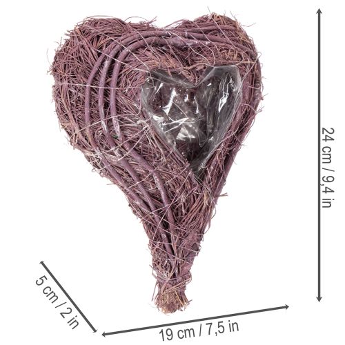 Corazón de planta con decoración de lámina para plantar, 24 cm | Floristik24.es