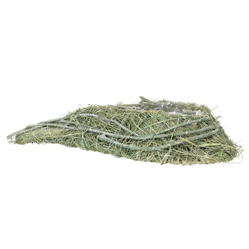 Cuenco con forma de corazón hecho de hierba natural con lámina para plantar, 38 cm. | Floristik24.es