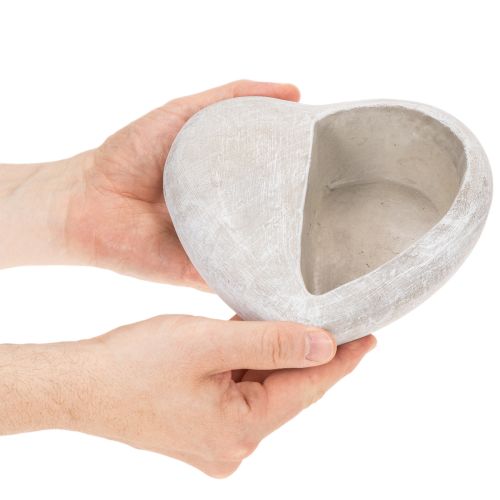 Maceta con forma de corazón, de piedra fundida, maceta decorativa, 17 cm. | Floristik24.es