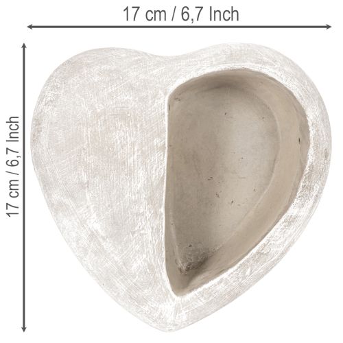 Maceta con forma de corazón, de piedra fundida, maceta decorativa, 17 cm. | Floristik24.es