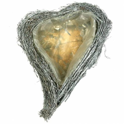 Floristik24 Planta corazón ramas blanco lavado 60cm x 42cm