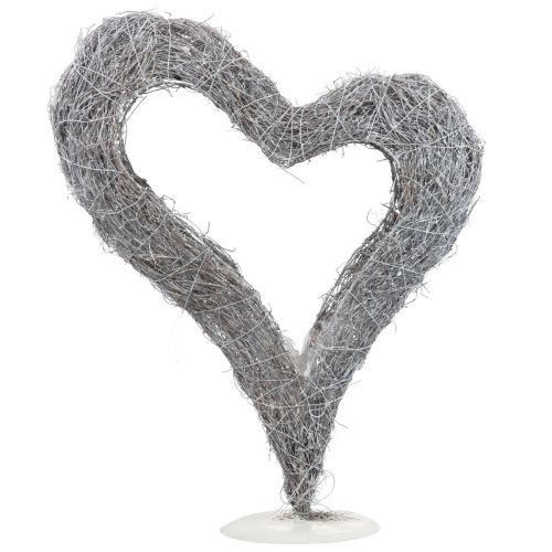 Floristik24 Planta Corazón De Pie Corazón De Vid Decoración De Mesa Blanca 36×9×48cm