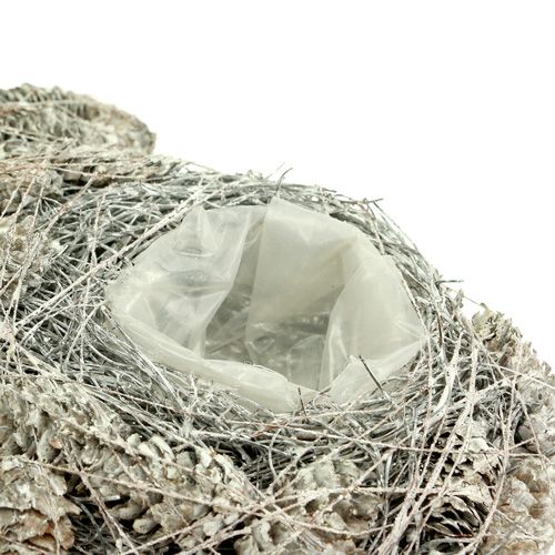 Floristik24 Planta corazón hecho de conos 26x27cm blanco 2pcs