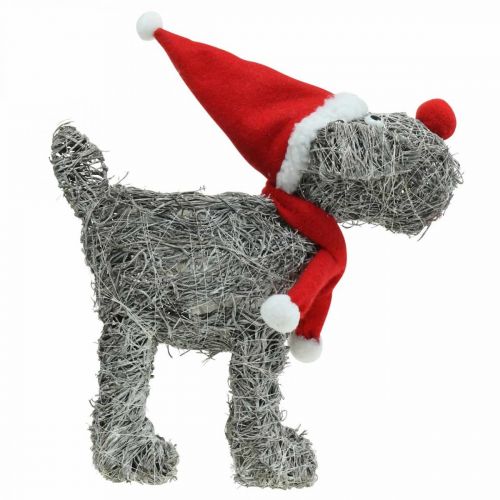 Artículo Perro para plantar, decoración navideña, cesta de plantas, Adviento H30cm L29.5cm