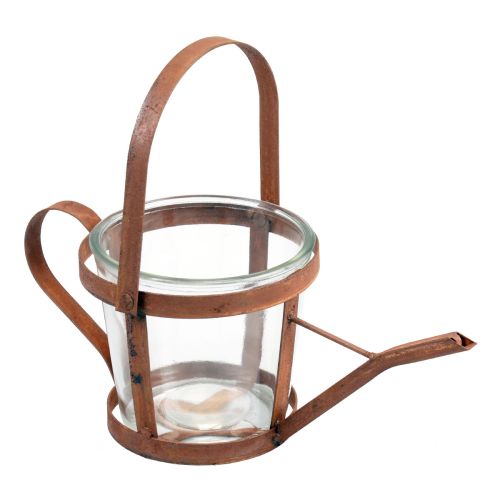 Floristik24 Regadera decoración linterna macetero decoración de jardín óxido 29cm