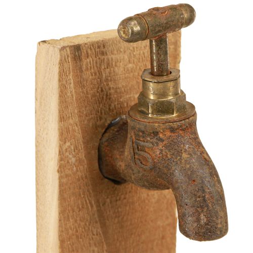 Artículo Fuente de madera para macetas con forma de jardinera, óptica de óxido natural, L15,5 cm
