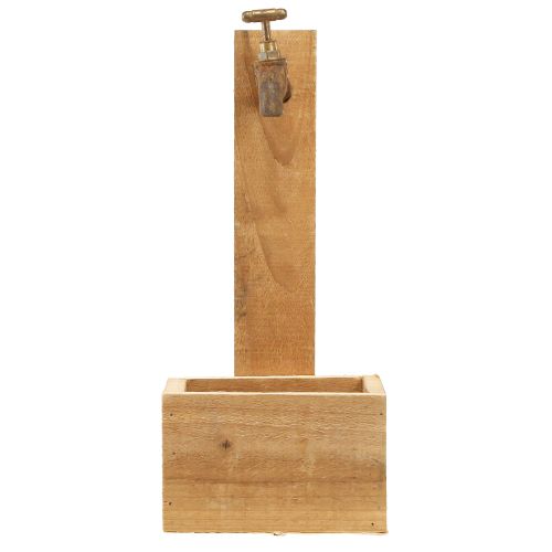 Artículo Fuente de madera para macetas con forma de jardinera, óptica de óxido natural, L15,5 cm