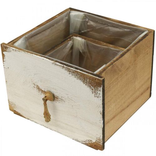 Floristik24 Macetero cajonera de madera Shabby Chic 14/19cm set de 2