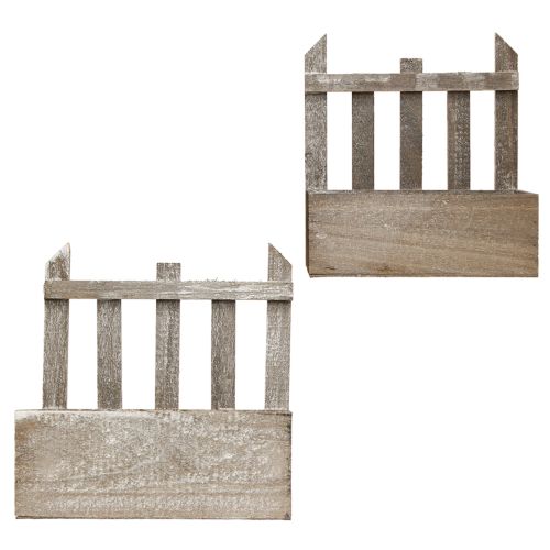 Artículo Mini macetero de madera para flores, L22/25 cm, juego de 2