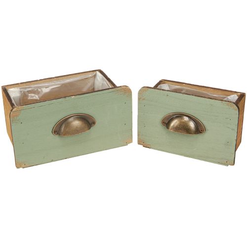 Artículo Jardinera cajones de madera decoración 22/18cm juego de 2 piezas
