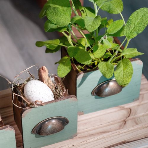 Artículo Jardinera cajones de madera decoración 22/18cm juego de 2 piezas