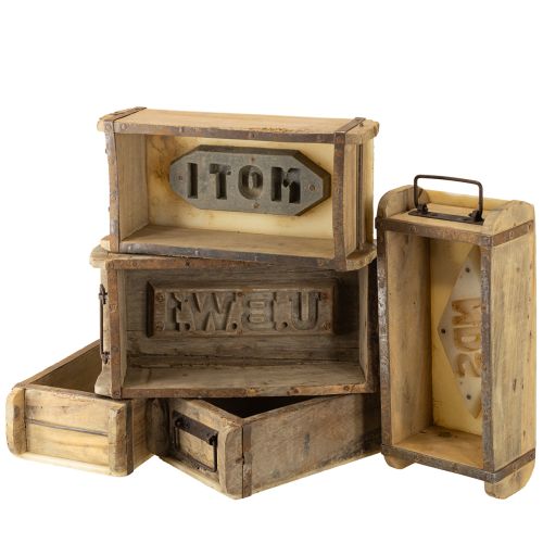 Artículo Jardinera de madera con forma de ladrillo reciclada de 32×15×10 cm