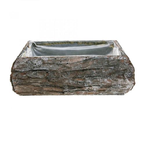 Floristik24 Macetero de madera macetero decorativo con corteza 18×13×6cm