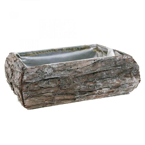 Floristik24 Macetero de madera macetero decorativo con corteza 18×13×6cm