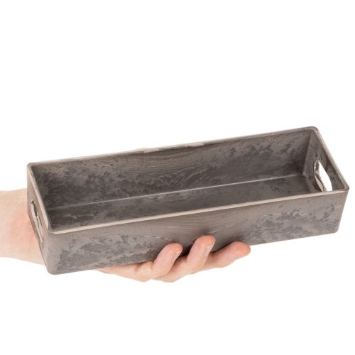 Bandeja rectangular compacta, de uso versátil para decoración y plantación, 23 cm. | Floristik24.es