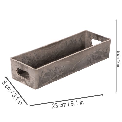 Bandeja rectangular compacta, de uso versátil para decoración y plantación, 23 cm. | Floristik24.es