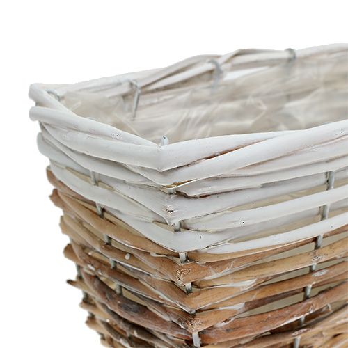Floristik24 Jardinera 31x13cm blanco-naturaleza