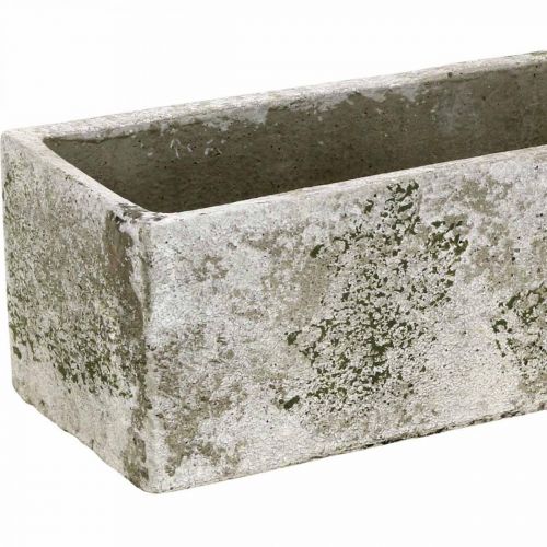 Floristik24 Jardinera hormigón aspecto envejecido jardinera rectangular 30×8×7cm