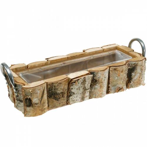 Floristik24 Macetero abedul con asas 40×15×13cm deco madera abedul