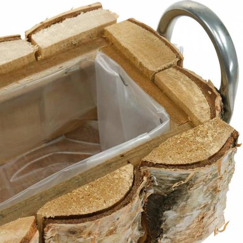 Floristik24 Macetero abedul con asas 40×15×13cm deco madera abedul