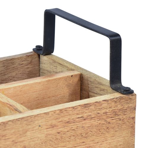 Artículo Caja para plantas porta cubiertos de madera caja de madera 4 compartimentos L30cm