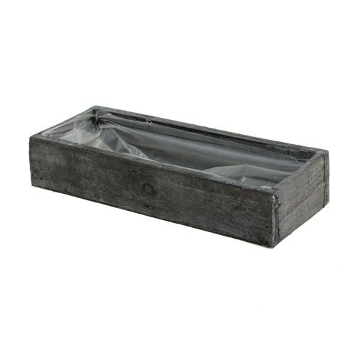 Caja vegetal de madera gris 30cm x 9.5cm x 6cm