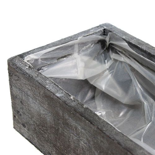 Artículo Caja vegetal de madera gris 30cm x 9.5cm x 6cm