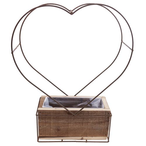 Artículo Jardinera decorativa con forma de corazón de madera color óxido Al 41 cm/39 cm, juego de 2