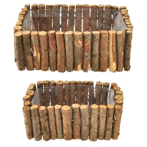 Artículo Macetero de madera para hierbas, abedul, L23/28cm, 2 unidades