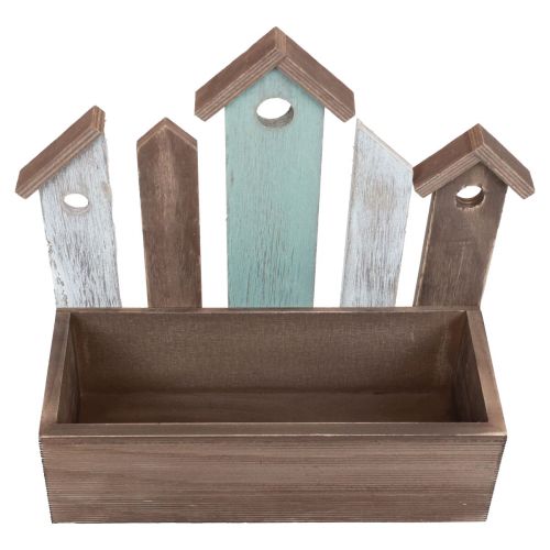 Artículo Macetero de madera hilera de casas 30,5×30cm