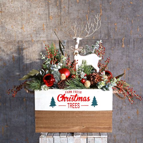 Floristik24 Decoración de mesa Navidad Figura navideña decoración de renos Al. 35,5 cm