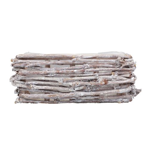Floristik24 Macetero macetero ramas blanco lavado 30×17×12cm