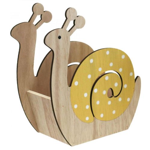Floristik24 Caja de plantas caracoles macetero de madera caracol de madera 19cm 2pcs